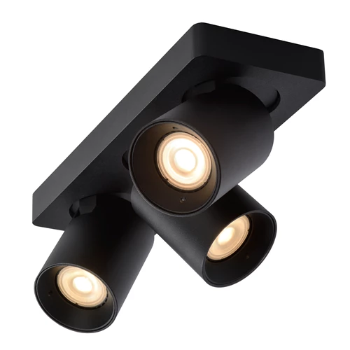 Lucide NIGEL - Spot plafond - LED Dim to warm - GU10 - 3x5W 2200K/3000K - Noir - détail 2